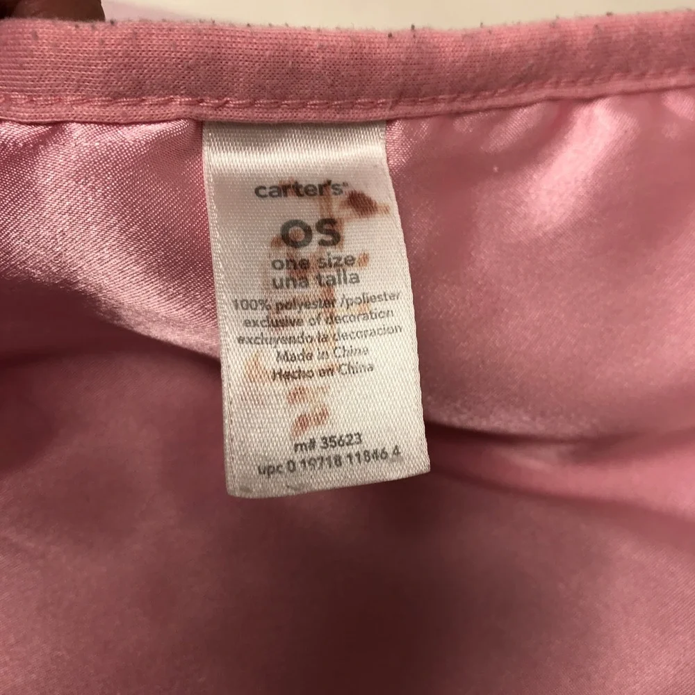 Carters Thank Heaven For Little Girls Baby Blanket Pink Satin Trim Flowers
